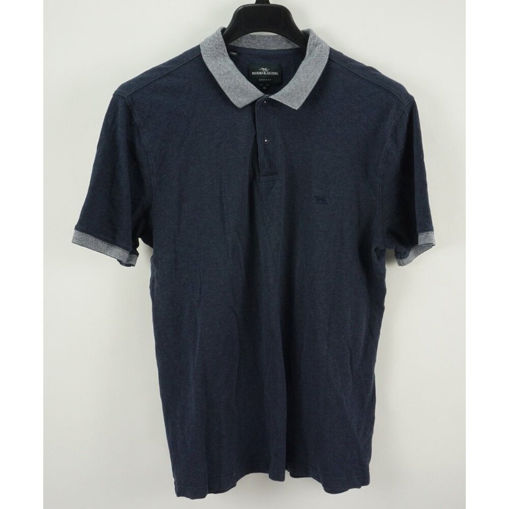 Rodd & Gunn Men's XL Sports Slim Fit Short Sleeve Blue Pique Contrast Polo Shirt